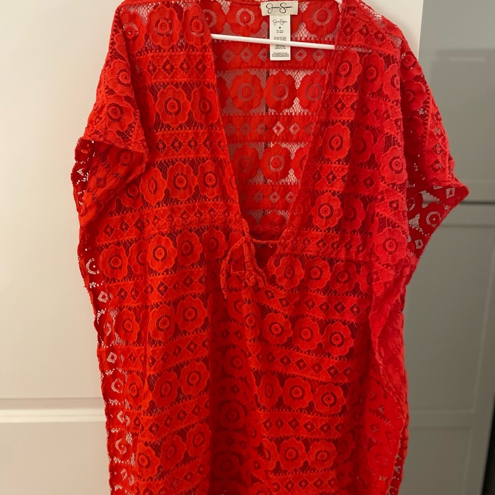 Red Jessica Simpson coverup